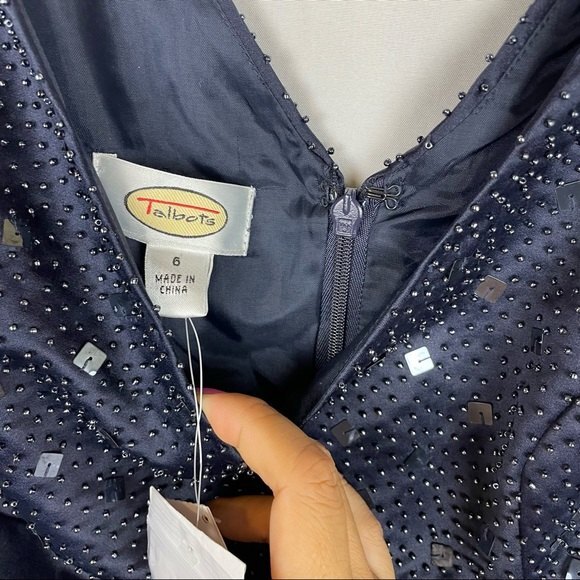 Talbots v neck beaded night dress fit and flare 6 NWT - Picture 2 of 8